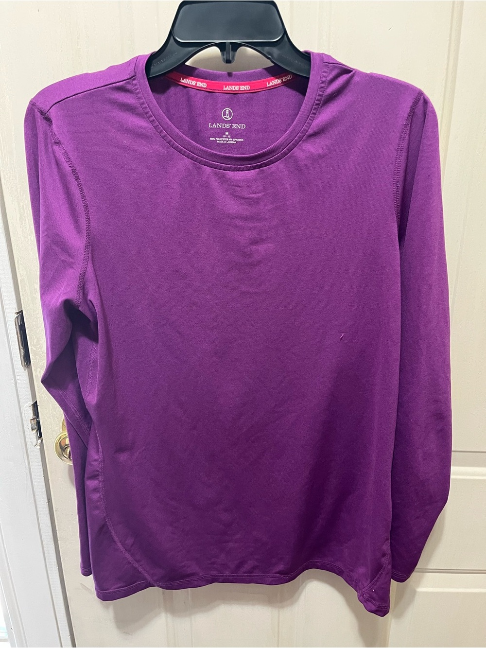 Lands' End Women's Long Sleeve Crewneck Top - Purple M(10-12). Has sm pic